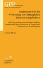 Buchcover Sanktionen für die Verletzung vorvertraglicher Informationspflichten