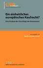 Buchcover Ein einheitliches europäisches Kaufrecht?