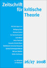 Buchcover Zeitschrift für kritische Theorie / Zeitschrift für kritische Theorie, Heft 26/27