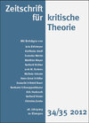 Buchcover Zeitschrift für kritische Theorie / Zeitschrift für kritische Theorie, Heft 34/35