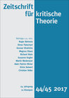 Buchcover Zeitschrift für kritische Theorie / Zeitschrift für kritische Theorie, Heft 44/45