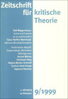 Buchcover Zeitschrift für kritische Theorie / Zeitschrift für kritische Theorie, Heft 9