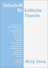 Buchcover Zeitschrift für kritische Theorie / Zeitschrift für kritische Theorie, Heft 18/19