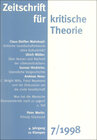 Buchcover Zeitschrift für kritische Theorie / Zeitschrift für kritische Theorie, Heft 7