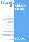 Buchcover Zeitschrift für kritische Theorie / Zeitschrift für kritische Theorie, Heft 15