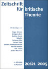 Buchcover Zeitschrift für kritische Theorie / Zeitschrift für kritische Theorie, Heft 20/21