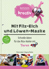 Buchcover Mit Filz-Elch und Löwen-Maske