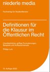 Buchcover Definitionen für die Klausur im Öffentlichen Recht - 2022