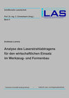 Buchcover Analyse des Laserstrahlabtragens für den wirtschaftlichen Einsatz im Werkzeug- und Formenbau