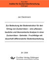 Buchcover Zur Bedeutung der Bodenstruktur für den Ertrag von Zuckerrüben - eine pflanzenbauliche und ökonomische Analyse in einer 