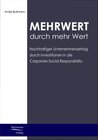 Buchcover Mehrwert durch mehr Wert