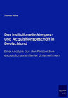 Buchcover Das institutionelle Mergers- und Acquisitionsgeschäft in Deutschland