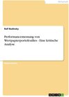 Buchcover Performancemessung von Wertpapierportefeuilles - Eine kritische Analyse
