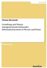 Buchcover Gestaltung und Einsatz managementunterstützender Informationssysteme in Theorie und Praxis