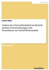 Buchcover Analyse der Gästezufriedenheit im Bereich privater Ferienwohnungen und Ferienhäuser im Seebad Warnemünde