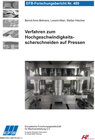 Buchcover Verfahren zum Hochgeschwindigkeitsscherschneiden auf Pressen