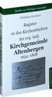 Buchcover Register zu den Kirchenbüchern der evg.-luth. Kirchgemeinde Altenbergen 1654–1808