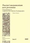 Buchcover Tractavi monumentum aere perennius