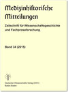 Buchcover Medizinhistorische Mitteilungen. Zeitschrift für Wissenschaftsgeschichte und Fachprosaforschung, Band 34 (2015)