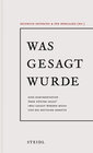 Buchcover Was gesagt wurde