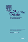 Buchcover Baltische Studien, Pommersche Jahrbücher für Landesgeschichte. Band 109 NF