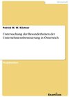 Buchcover Untersuchung der Besonderheiten der Unternehmensbesteuerung in Österreich
