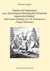 Buchcover Register und Ergänzungen zum Etymologisch-Ethnologischen Wörterbuch tungusischer Dialekte