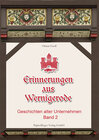 Buchcover Erinnerungen aus Wernigerode