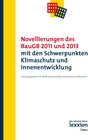 Buchcover Novellierungen des BauGB 2011 und 2013 mit den Schwerpunkten Klimaschutz und Innenentwicklung