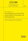 Buchcover Einwirkungen des Unionsrechts auf das deutsche Planungs- und Zulassungsrecht