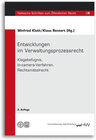Buchcover Entwicklungen im Verwaltungsprozessrecht