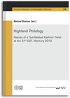 Buchcover Highland Philology