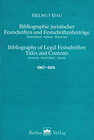 Buchcover Bibliographie Juristischer Festschriften und Festschriftbeiträge... / Bibliographie Juristischer Festschriften und Fests