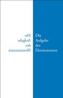 Buchcover Die Aufgabe des Hermeneuten