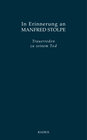 Buchcover In Erinnerung an Manfred Stolpe