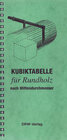 Buchcover Kubiktabelle für Rundholz nach Länge und Mittendurchmesser