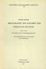 Buchcover Bibliographie der Ausgaben der "Theologia Deutsch" (1516 bis 1961)