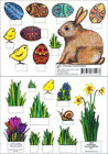 Buchcover Ostern - Bastelbogen, Ausschneidebogen. Osterhase, Ostereier, Küken und Blumen zum Basteln.