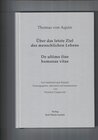 Buchcover Thomas von Aquin: Über das letzte Ziel des menschlichen Lebens