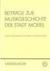 Buchcover Beiträge zur Musikgeschichte der Stadt Moers