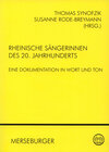 Buchcover Rheinische Sängerinnen des 20. Jahrhunderts