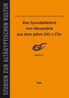 Buchcover Das Synodaldekret von Alexandria aus dem Jahre 243 v. Chr.