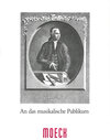 Buchcover An das musikalische Publikum
