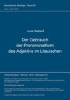 Buchcover Der Gebrauch der Pronominalform des Adjektivs im Litauischen