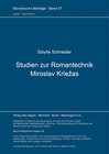 Buchcover Studien zur Romantechnik Miroslav Krležas