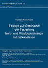 Buchcover Beiträge zur Geschichte der Besiedlung Nord- und Mitteldeutschlands mit Balkanslaven