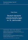 Buchcover Deutsch-slavische Literaturbeziehungen im 18. Jahrhundert