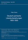 Buchcover Deutsch-polnische Literaturbeziehungen 1800-1850