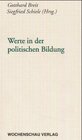 Buchcover Werte in der politischen Bildung