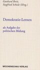 Buchcover Demokratie-Lernen als Aufgabe der politischen Bildung